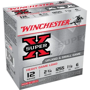 Winchester Super-X Heavy Game 12 Gauge 2-3/4 Inch 1-1/8 oz Number 6 Shot 25 Rounds