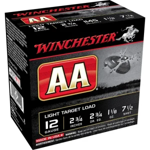 Winchester AA Heavy Target 12 Gauge 2-3/4 Inch 1-1/8 oz Number 7.5 Shot 25 Rounds