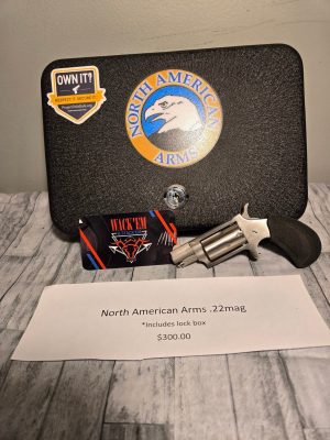 North American Arms NAA-22MS 22 Magnum Revolver with Lock Box