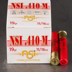 NobelSport Italia Heavy Game 410 Bore 3 Inch 11/16 oz Number 4 Shot 25 Rounds