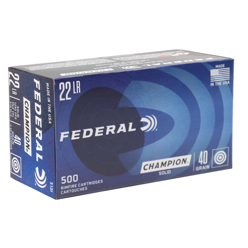 Federal Champion 22LR 40 gr 500 Rounds product packaging